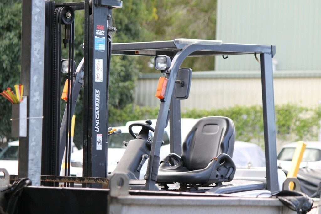 Forklift cab with seat and controls