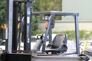 Forklift cab with seat and controls